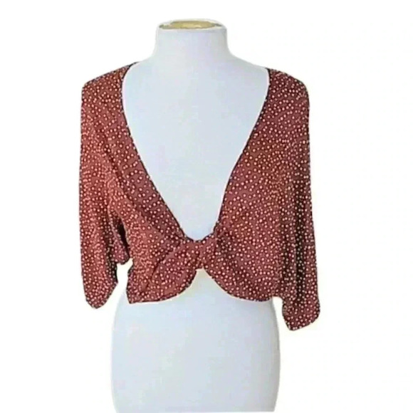 𝅺NEW ASOS Polka Dotted Twisted Oversized Crop Top - Picture 5 of 8